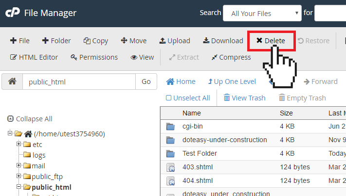 browser attempting to download website cpanel