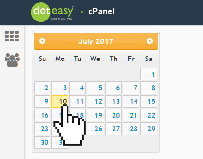 cPanel concurrent usage calendar picker