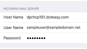 ios incomeing mail server