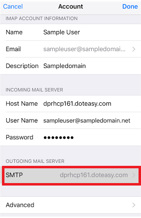 ios SMTP