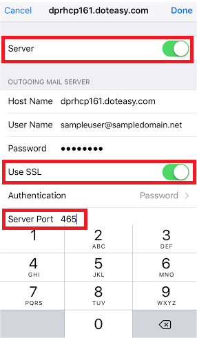 ios smtp settings