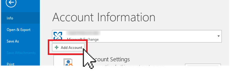Outlook Add Account
