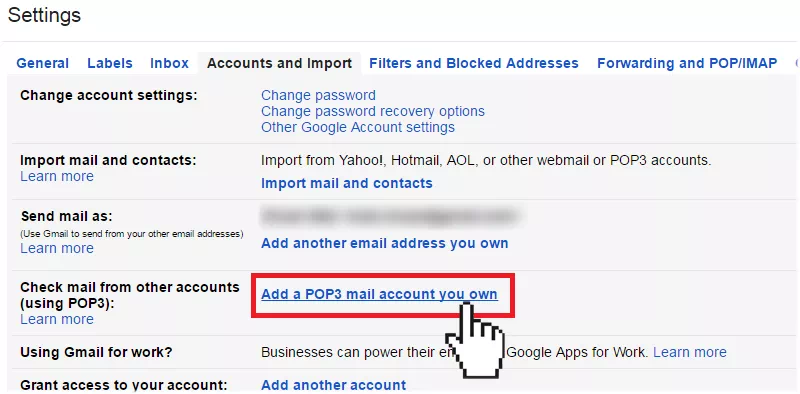 gmail adding pop3 mail