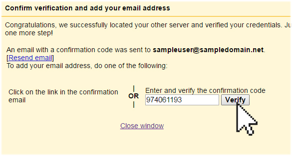 Google confirmation code verify