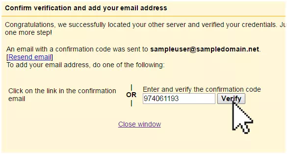 Google confirmation code verify