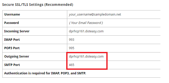 secure SSL smtp