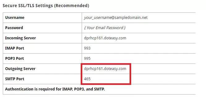 secure SSL smtp