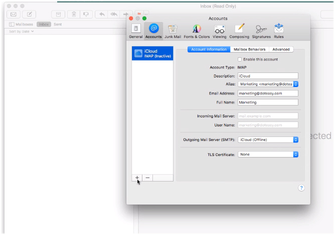 how to add mail account on mac