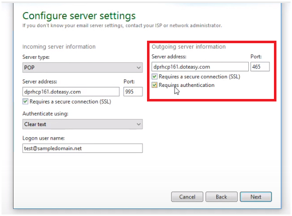 config windows live mail