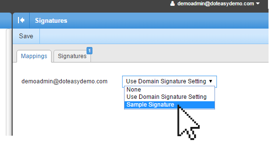 Smartermail assigning signature