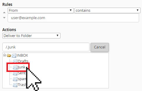 email filter trash unwanted emails