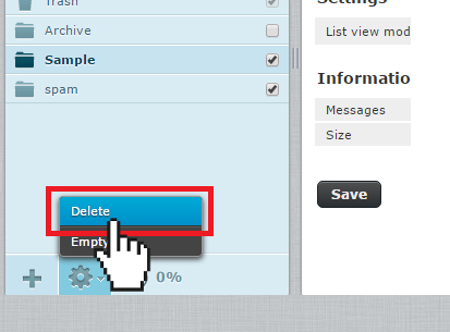 Roundcube delete folder