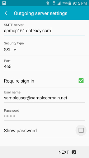 Android SMTP