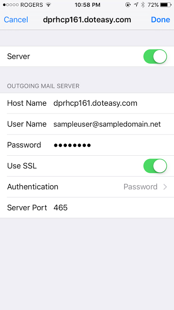 iPhone SMTP