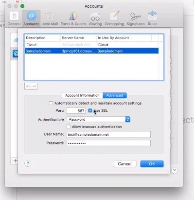 Mac Mail advanced SMTP