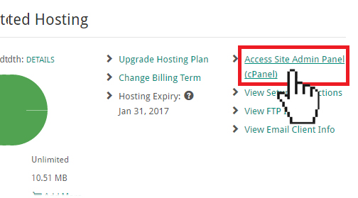 Member Zone cPanel Access