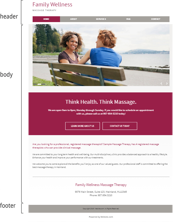 Designing Your Website Header Body And Footer Website Com