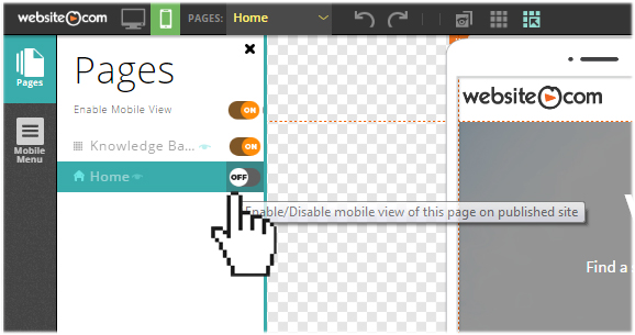 mobile editor enable page