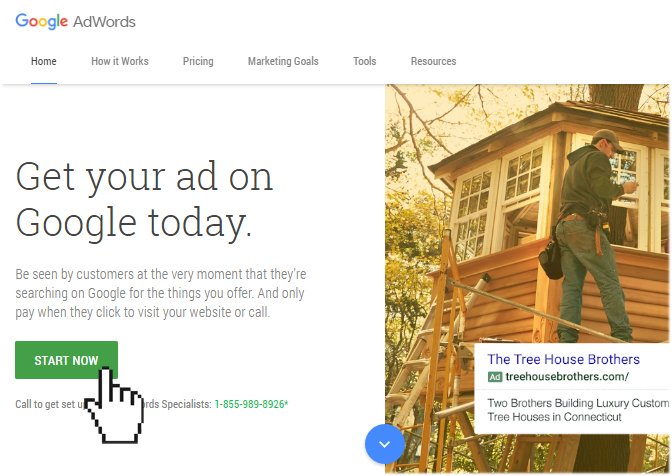 Google AdWords Sign Up