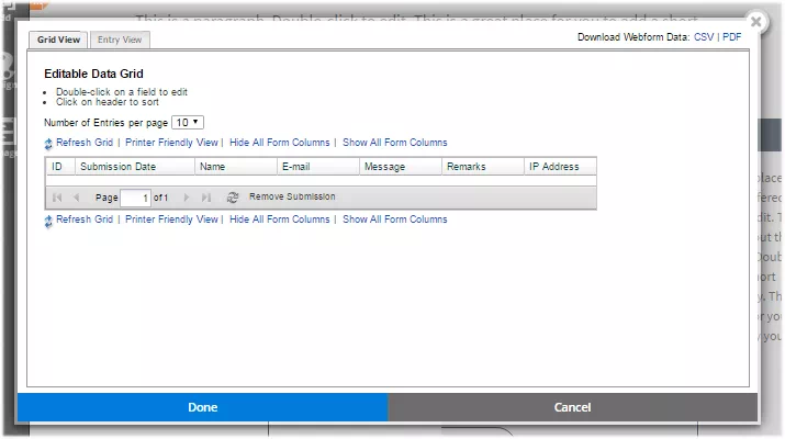 webform data