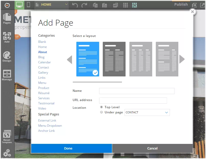 page layout